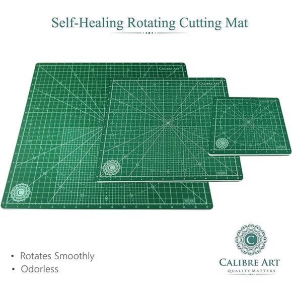 Rotating Self Healing Cutting Mat 14x14 (13" Grid), Perfect for Quilting & Art - Picture 6 of 7